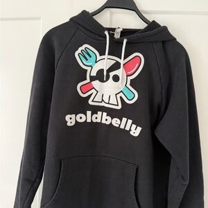 American Apparel Black Hoodie with White Drawstrings